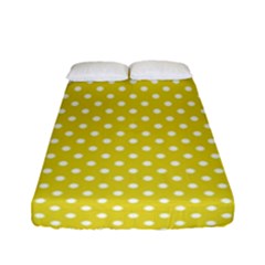 Polka-dots-yellow Fitted Sheet (full/ Double Size) by nate14shop