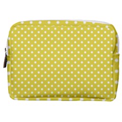 Polka-dots-yellow Make Up Pouch (medium) by nate14shop