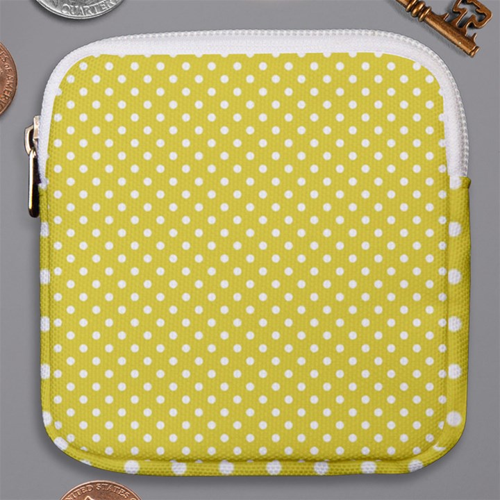 Polka-dots-yellow Mini Square Pouch