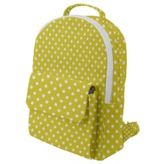 Polka-dots-yellow Flap Pocket Backpack (small) by nate14shop