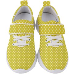 Polka-dots-yellow Kids  Velcro Strap Shoes