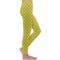 Polka-dots-yellow Kids  Lightweight Velour Leggings View3