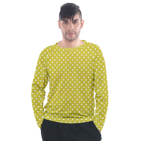 Polka-dots-yellow Men s Long Sleeve Raglan Tee by nate14shop