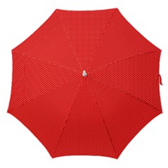 Red-polka Straight Umbrellas by nate14shop