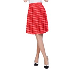 Red-polka A-line Skirt by nate14shop