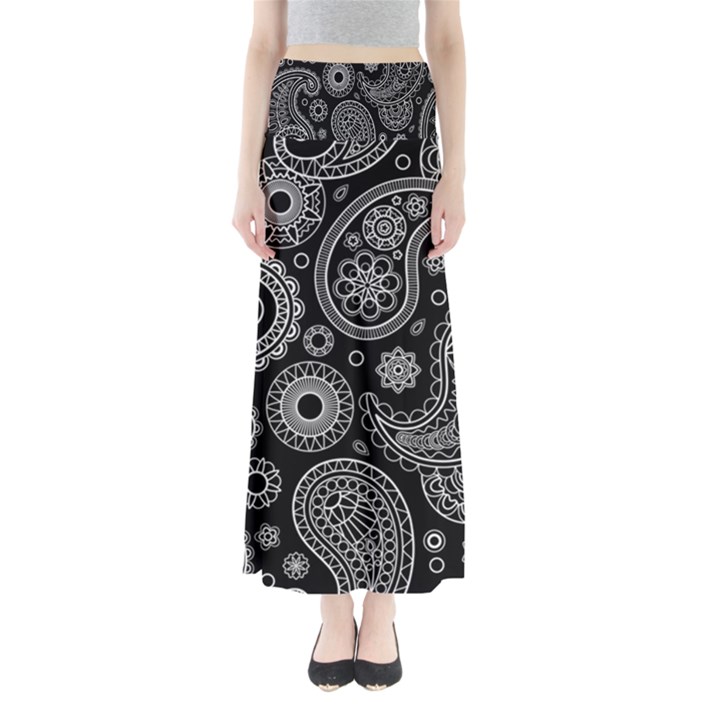 Seamless Paisley Pattern Full Length Maxi Skirt