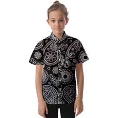 Seamless Paisley Pattern Kids  Short Sleeve Shirt by nate14shop