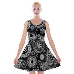 Seamless Paisley Pattern Velvet Skater Dress by nate14shop