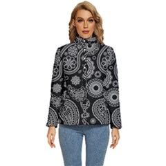 Seamless Paisley Pattern Women s Puffer Bubble Jacket Coat