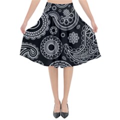 Seamless Paisley Pattern Flared Midi Skirt by nate14shop