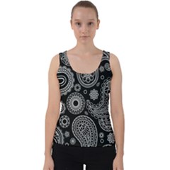 Seamless Paisley Pattern Velvet Tank Top by nate14shop