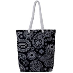 Seamless Paisley Pattern Full Print Rope Handle Tote (small) by nate14shop