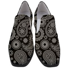 Seamless Paisley Pattern Women Slip On Heel Loafers by nate14shop