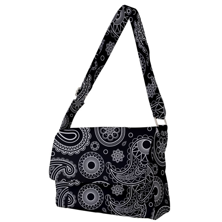 Seamless Paisley Pattern Full Print Messenger Bag (L)