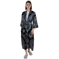 Seamless Paisley Pattern Maxi Satin Kimono by nate14shop