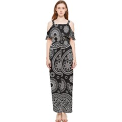 Seamless Paisley Pattern Draped Sleeveless Chiffon Jumpsuit by nate14shop