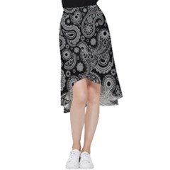 Seamless Paisley Pattern Frill Hi Low Chiffon Skirt by nate14shop