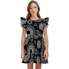 Seamless Paisley Pattern Kids  Winged Sleeve Dress by nate14shop