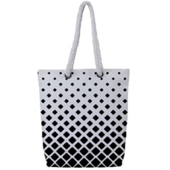 Square-background Full Print Rope Handle Tote (small) by nate14shop