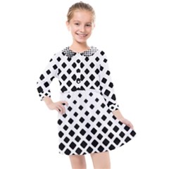 Square-background Kids  Quarter Sleeve Shirt Dress by nate14shop