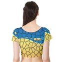 Combo Blue Yellow Short Sleeve Crop Top View2