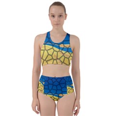 Combo Blue Yellow Racer Back Bikini Set by nate14shop