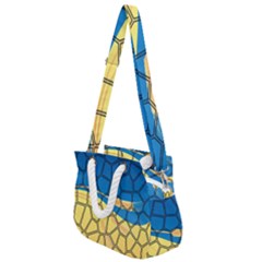 Combo Blue Yellow Rope Handles Shoulder Strap Bag by nate14shop