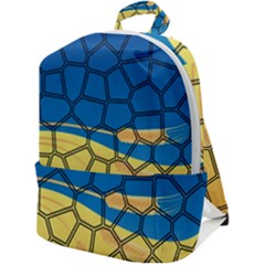 Combo Blue Yellow Zip Up Backpack by nate14shop