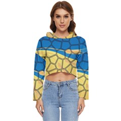 Combo Blue Yellow Women s Lightweight Cropped Hoodie by nate14shop