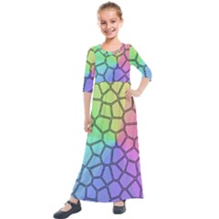 Comb-the Sun Kids  Quarter Sleeve Maxi Dress by nate14shop