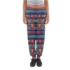 Bohemian-ethnic-seamless-pattern-with-tribal-stripes Women s Jogger Sweatpants by Wegoenart