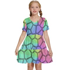 Comb-the Sun Kids  Short Sleeve Tiered Mini Dress by nate14shop