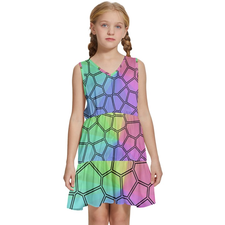 Comb-the Sun Kids  Sleeveless Tiered Mini Dress