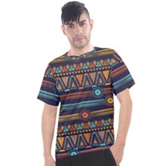 Bohemian-ethnic-seamless-pattern-with-tribal-stripes Men s Sport Top by Wegoenart