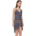 Bohemian-ethnic-seamless-pattern-with-tribal-stripes Wrap Frill Dress View3