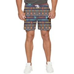 Bohemian-ethnic-seamless-pattern-with-tribal-stripes Men s Runner Shorts