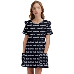 Be Wild Text Motif Pattern Kids  Frilly Sleeves Pocket Dress by dflcprintsclothing