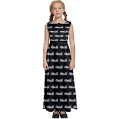 Be Wild Text Motif Pattern Kids  Satin Sleeveless Maxi Dress by dflcprintsclothing