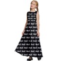 Be Wild Text Motif Pattern Kids  Satin Sleeveless Maxi Dress View2