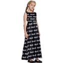 Be Wild Text Motif Pattern Kids  Satin Sleeveless Maxi Dress View3