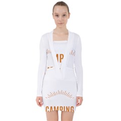 I Love Camping V-neck Bodycon Long Sleeve Dress by PFashionArt