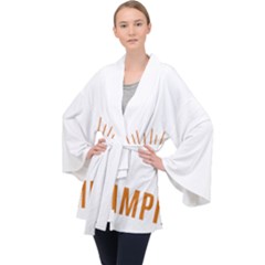 I Love Camping Long Sleeve Velvet Kimono  by PFashionArt