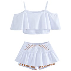 I Love Camping Kids  Off Shoulder Skirt Bikini