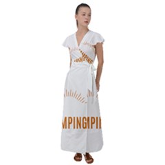 I Love Camping Flutter Sleeve Maxi Dress by PFashionArt