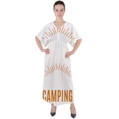 I Love Camping V-neck Boho Style Maxi Dress