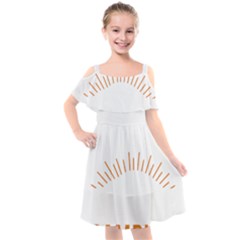 I Love Camping Kids  Cut Out Shoulders Chiffon Dress