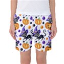 Halloween Cat Pattern Women s Basketball Shorts View1