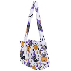 Halloween Cat Pattern Rope Handles Shoulder Strap Bag by designsbymallika