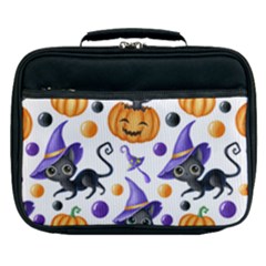 Halloween Cat Pattern Lunch Bag by designsbymallika