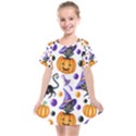 Halloween Cat Pattern Kids  Smock Dress View1